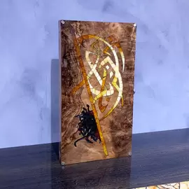 Нарды из корня ореха и янтаря "Солнце" коллекции "Легенды востока"