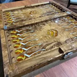Нарды из корня ореха и янтаря "Солнце" коллекции "Легенды востока"