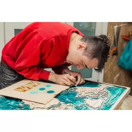 Map of Russia made of wood, large, custom-made