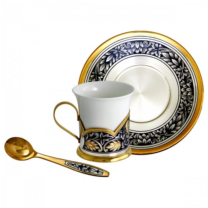 Silver coffee set "Hop" for 1 person