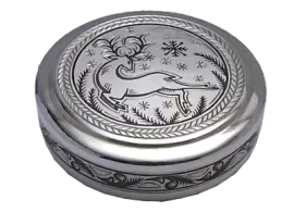 Серебряная туалетная коробочка