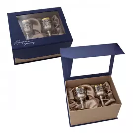 Серебряный набор для крепких напитков "Браво" на 2 персоны