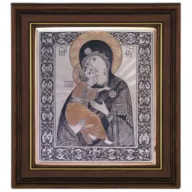 Серебряная икона "Владимирская"