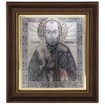 Silver icon "Nicholas the Wonderworker"