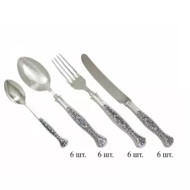 Столовый набор из серебра "Маргарита" на 6 персон