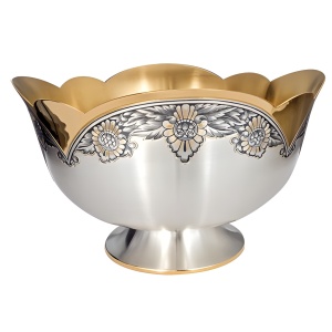 Silver salad bowl