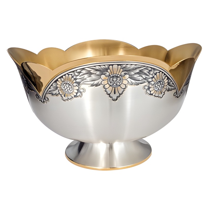 Silver salad bowl