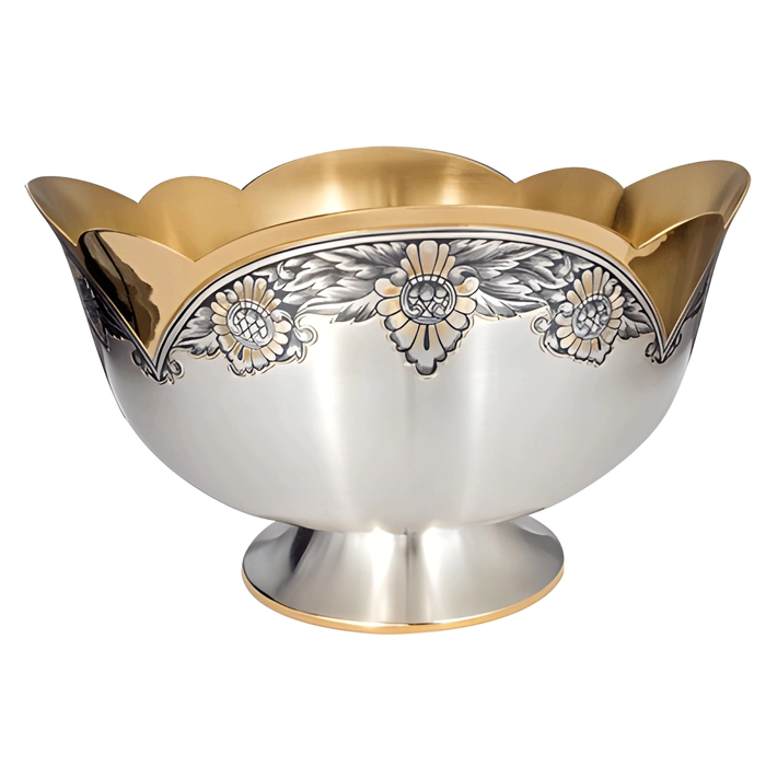 Silver salad bowl