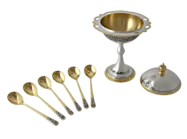 Чайный набор из серебра, на 6 персон