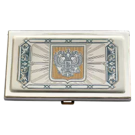 Серебряная визитница "Герб России"
