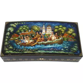 Ларец для украшений "Катание на лодках" Холуй