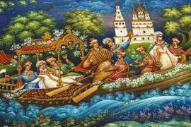 Ларец для украшений "Катание на лодках" Холуй