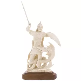 Композиция из бивня мамонта "Илья Муромец и Змей Горыныч"