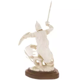 Композиция из бивня мамонта "Илья Муромец и Змей Горыныч"