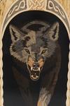 Backgammon from Karelian birch "Wolf"