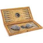 Backgammon from Karelian birch "Wolf"