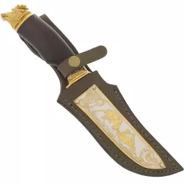 Набор для водки с флягой и ножом "Охота" на 3 персоны, Златоуст