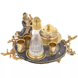 Икорно-водочный набор на агате "Емеля" Златоуст