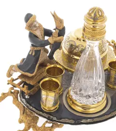 Икорно-водочный набор на агате "Емеля" Златоуст