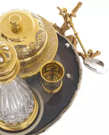 Икорно-водочный набор на агате "Емеля" Златоуст