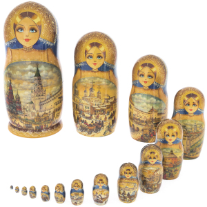 Matryoshka doll for 15 seats "Moscow White Stone" (33 cm)