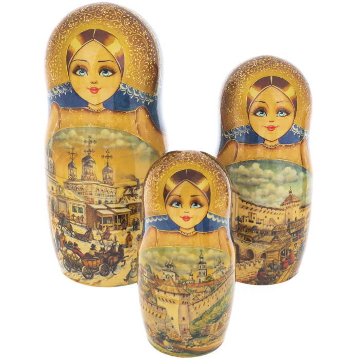Matryoshka doll for 15 seats "Moscow White Stone" (33 cm)