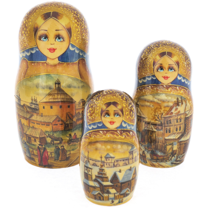 Matryoshka doll for 15 seats "Moscow White Stone" (33 cm)