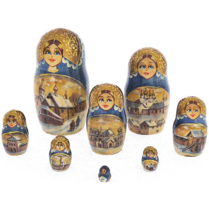 Matryoshka doll for 15 seats "Moscow White Stone" (33 cm)