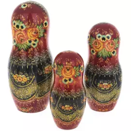 Матрешка на 10 мест "Зимняя тройка" 33 см