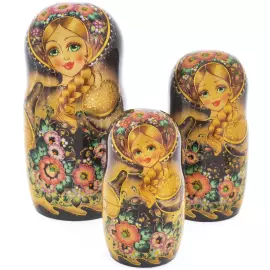 Матрешка на 10 мест "Цветочная" 28 см