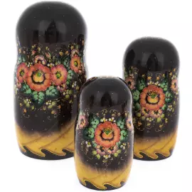 Матрешка на 10 мест "Цветочная" 28 см