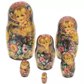 Матрешка на 10 мест "Цветочная" 28 см