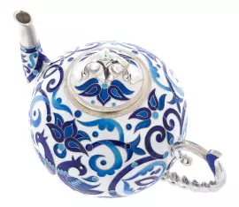 Сервиз чайный серебряный "Расписной" на 6 персон