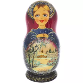 Матрешка на 10 мест "Природа зима" 28 см