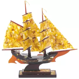 The Brigantine Small amber ship model