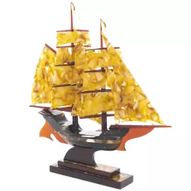 The Brigantine Small amber ship model