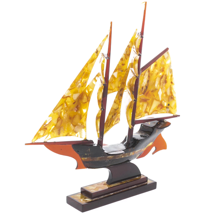 The Brigantine Small amber ship model