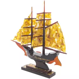 The Brigantine Small amber ship model
