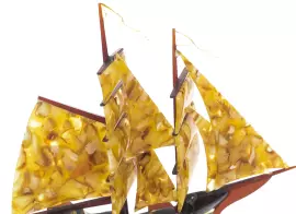 The Brigantine Small amber ship model