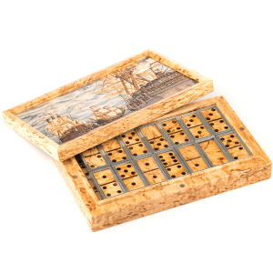 Dominoes made of Karelian birch and silver "Sinop. Before the fight"