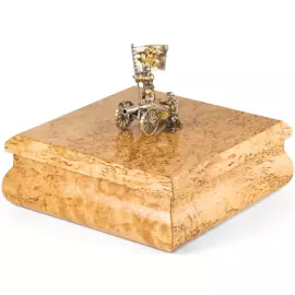 Малый покерный набор из карельской березы и серебра «Полтавская баталия»