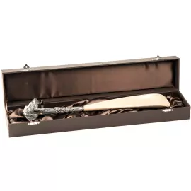 Лопатка для обуви из граба и серебра "Утиная охота"