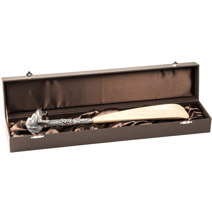 Shoe blade made of hornbeam and silver "Duck hunt"