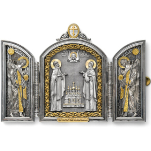 Silver folding "Peter and Fevronia"