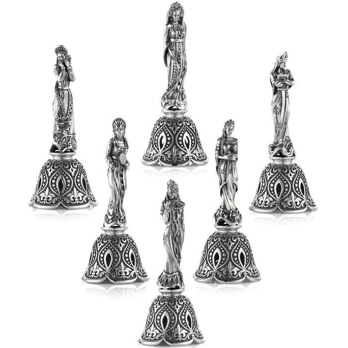 Set of silver bells "Russian beauties" 6 pieces
