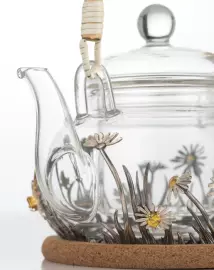 Чайник с обрамлением серебром "Ромашка"