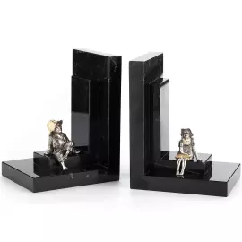 Книжные упоры из мрамора и серебра "Дети"