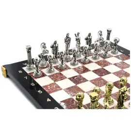 Подарочные шахматы из креноида и мрамора "Атлас"