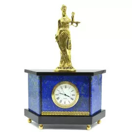Lapis lazuli and dolerite mantel clock "Themis"