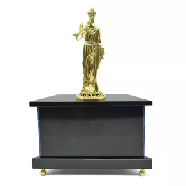 Lapis lazuli and dolerite mantel clock "Themis"